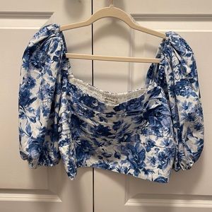 Abercrombie Blue Floral Blouse